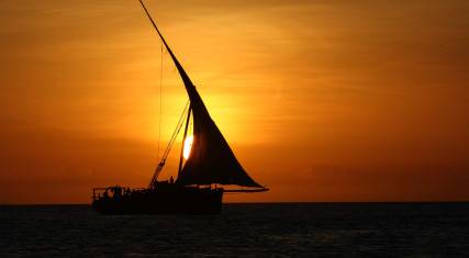Dhow at sunset