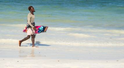 Kitesurfer at Kiwengwa Beach