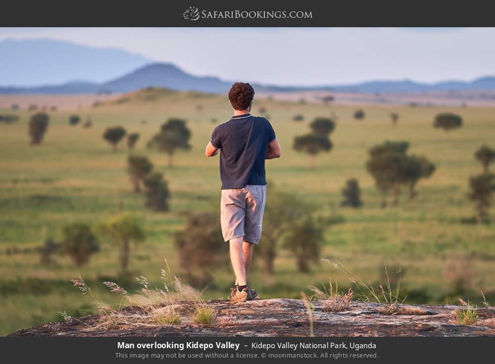 Person looking out over the Kidepo Valley in Kidepo Valley National Park, Uganda