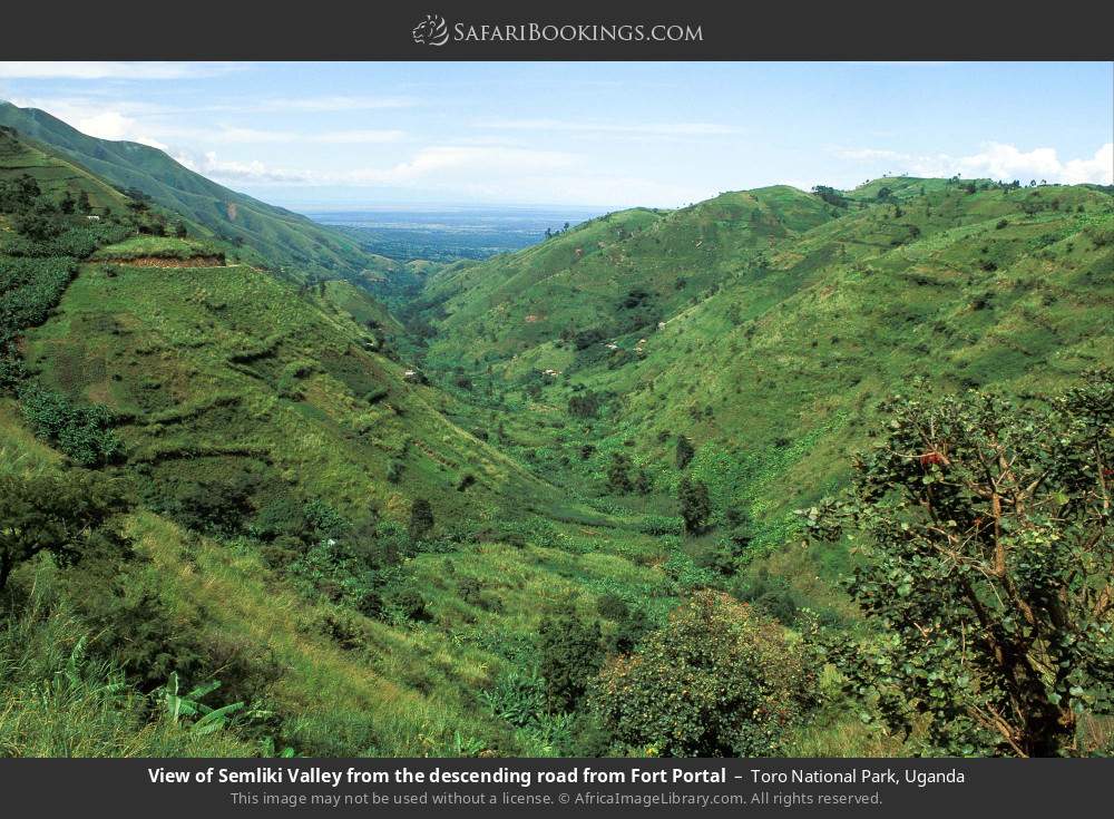 View of Semliki Valley from the descending road from Fort Portal in Toro National Park, Uganda