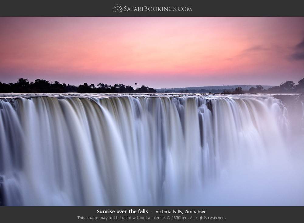 Sunrise over Victoria Falls in Victoria Falls, Zimbabwe