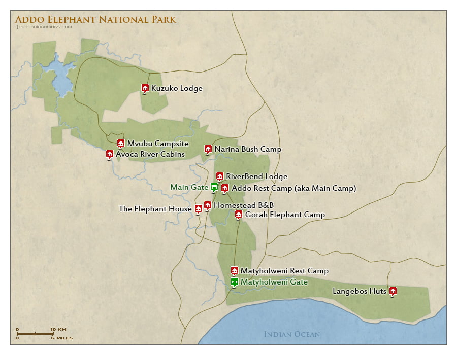 Detailed Map of Addo Elephant National Park