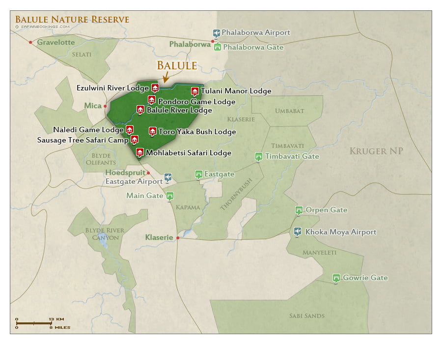 Detailed Map of Balule Nature Reserve
