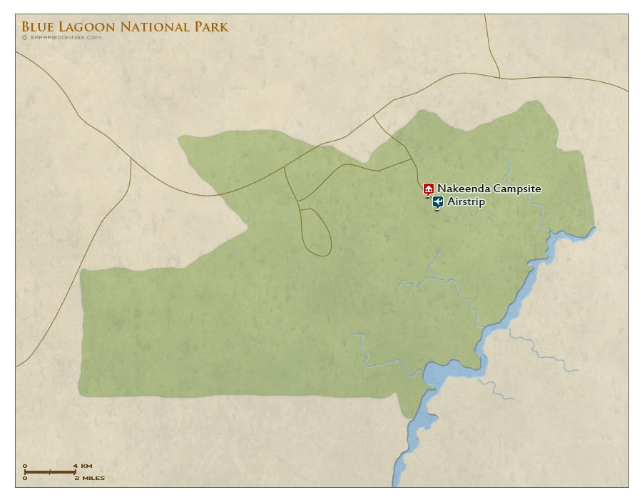 Detailed Map of Blue Lagoon National Park