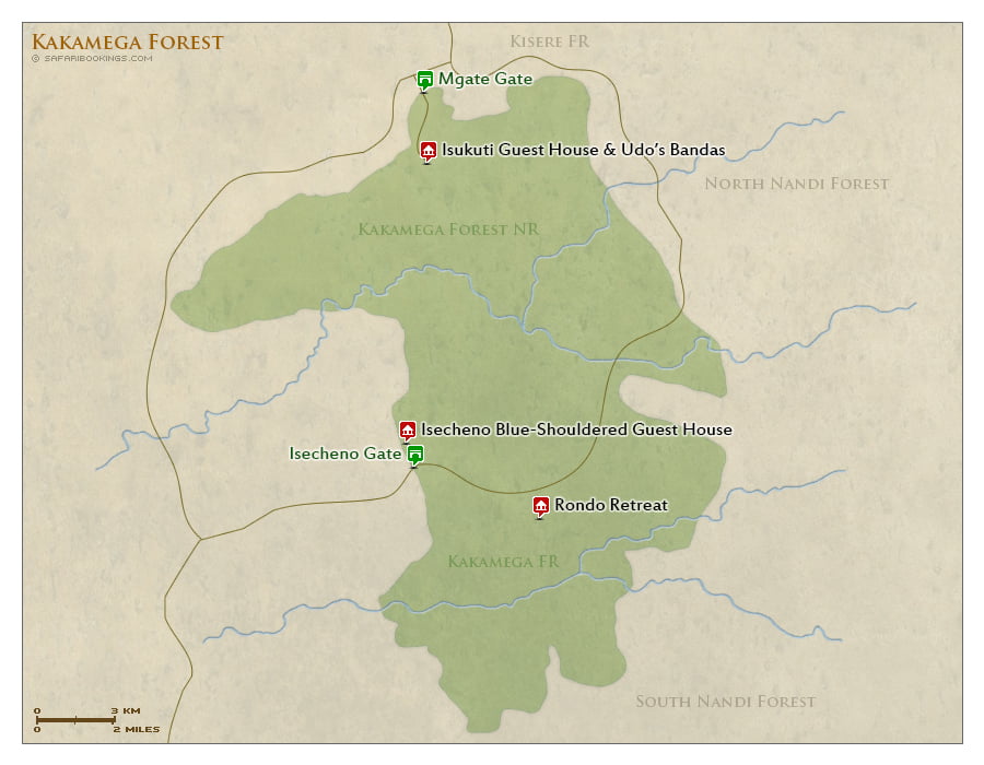 Detailed Map of Kakamega Forest