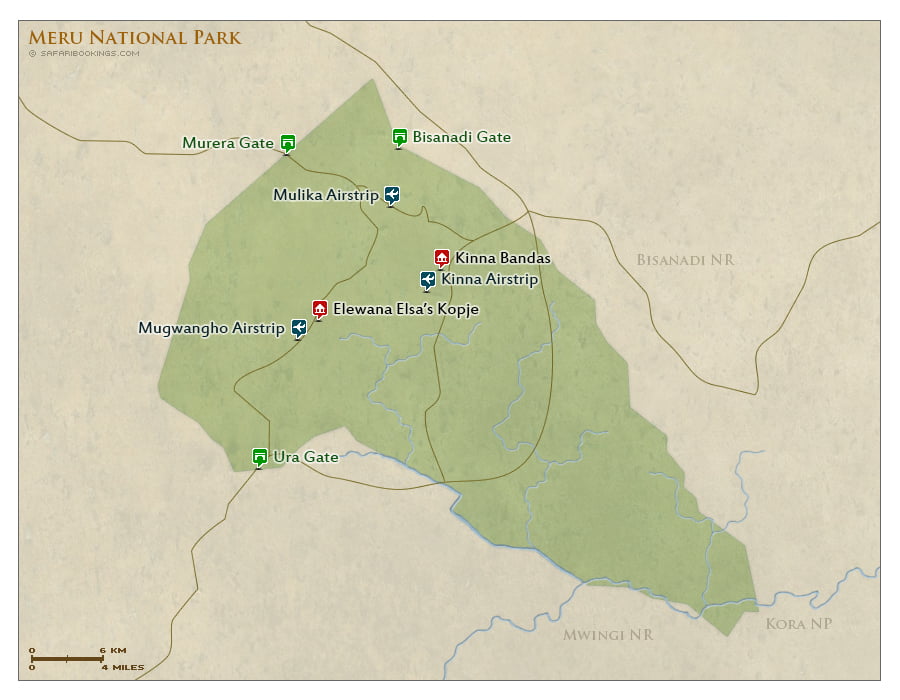 Detailed Map of Meru National Park