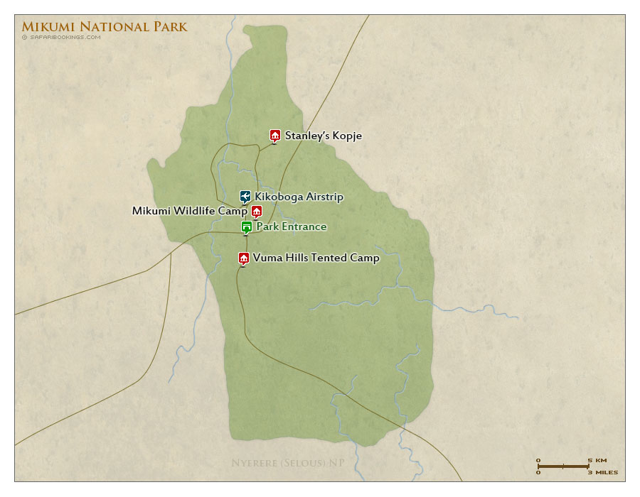 Detailed Map of Mikumi National Park