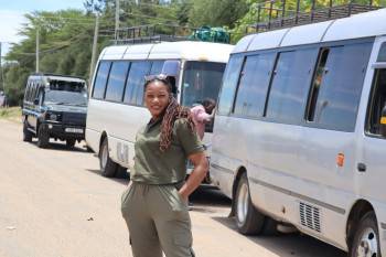 The Director enjoying a remarkable safari moment