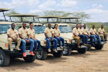 Our Professional Team seated in our Safari Jeeps.